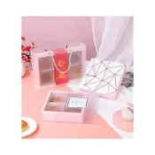 (店+)禎巧妙 台灣現貨 月餅盒 100g 冰皮流心月餅盒粉色燙金雪花酥手提禮盒蛋黃酥包裝盒鳳梨酥包裝盒 蛋黃酥包裝盒 雪媚娘盒