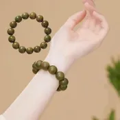 天然綠檀木手鍊15mm(手珠 手鍊 念珠 檀香 平安 修身養性 阿彌陀佛 禮物 串珠 手串 手環 佛珠)
