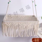 【波西米亞風懸掛貓窩】貓床 貓窩 寵物床 鞦韆吊椅 棉繩吊床 擺動掛毯 花邊貓床 貓咪吊床 小貓吊床