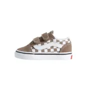 (店+)【VANS】預購 韓國 VANS OLD SKOOL V 小童12-16 咖啡棕棋盤格 魔鬼氈