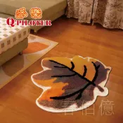 春佰億時尚生活館 派樂 超細纖維絨毛吸水楓葉造型地毯 56x56cm(1條) 吸水地毯 防滑地墊 浴室踏墊 止滑門墊 吸水止滑腳踏墊
