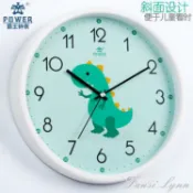 霸王掛鐘客廳家用靜音兒童房卡通創意鐘錶臥室恐龍圖案時鐘飛機【摩可美家】