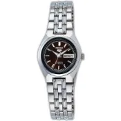 SEIKO 5號機芯復古典雅腕錶-銀X咖啡-SYM789K1