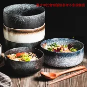 🔥【UMI】復古直身加厚反口陶瓷碗 大容量深湯碗 拉麵牛肉麵泡麵滷肉飯通用 隔熱寬沿設計端取不燙手 盛湯裝麵都合適