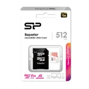 【松果購物】SP 廣穎512GB Superior A1 V30 microSDXC Card 附轉卡(手機、平板、相機、空拍機、運動攝影機)