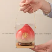 💯臺灣出貨⚡送長輩壽桃瓷器陶瓷罐生日祝壽伴手禮桃子茶葉罐密封罐擺件禮盒