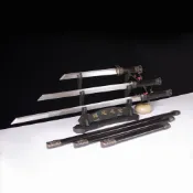 匠心劍莊寶劍[龍泉劍莊]一體唐劍長刀花紋鋼套裝冷兵器短刀收藏 未開刃