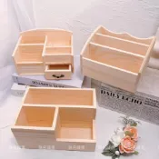 (店+)多款 松木 多功能桌面收納盒 木質美甲工具收納盒 原木 筆刷收納 筆筒 小抽屜 素胚 彩繪筆筒 遙控器收納 原木