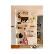 (店+)客製化實木洞洞板牆上置物架 隱藏式遮擋電表箱多功能展示隔板 附化妝鏡子壁掛裝飾背景牆面板 居家客廳臥室房間玄關佈置裝潢