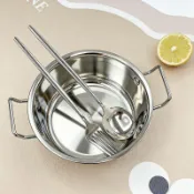 免運💯小學生兒童碗食品級不鏽鋼碗餐具大人寶寶吃飯專用飯碗輔食碗手柄MF