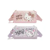 (店+)【PG 美人網】三麗鷗 Hello Kitty 粉彩豹紋斜背長夾-粉色/紫色
