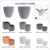 TRENY 花盆 北歐復古仿水泥花盆 磨砂黑仿陶花盆 北歐風正方形花盆 圓筒花盆組 風六角花盆 刷舊花盆套盆