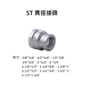 【金固】附發票 不銹鋼/白鐵 異徑接頭3/8“～1-1/2“ 不鏽鋼內牙接頭 白鐵大小頭  配管材料 白鐵另件 精密鑄造