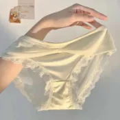 內褲女生 性感網紗 三角褲 速乾透氣 無痕大尺碼 低腰 吸溼棉襠 時尚蕾絲花邊 高彈腰頭不緊繃 誘惑男友