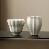 草木灰 花邊 主人杯 單杯 陶磁 喝茶杯 中式 功夫茶具 品茗 聞香杯 簡約 茶盤 茶道 茶器 泡茶