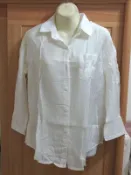 全新　白色素面長版長袖襯衫 大尺碼　【服飾專區】☆流星百寶屋☆ 