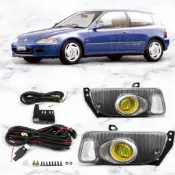 MT武藤 92–95 HONDA CIVIC K6 雙門／三門 原廠型霧燈套件 黃色玻璃 JDM 復刻 含線組支架直上