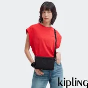 『千層包』Kipling 經典黑菱格紋印花單肩隨身斜背包-RIRI