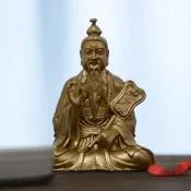 【公司貨 免運】 簡修行道德天尊太上老君像三清祖師神像擺件供奉銅像靜致小號隨身