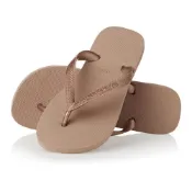 (店+)【havaianas 哈瓦仕】HAVAIANAS 經典款式 TOP TIRAS 素面金屬鞋帶人字拖.玫瑰金『夢工場Cristal』