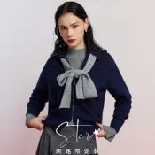 SO NICE 優雅撞色綁帶造型連帽針織外套｜灰、紅、深藍｜STAR｜都會時尚女裝【9363F003】