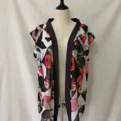 Designer collection 熱帶渡假風情開襟背心罩衫