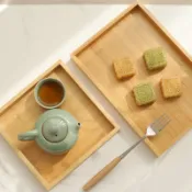 臺灣出貨家好點茶具竹制茶盤餐具託盤家用水杯盤長方形竹盤飯店餐廳燒烤盤