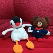 兩隻合售 早期 日本帶回 PINGU 企鵝 妹妹 ＆ BANDAI 小熊學校 傑琪 填充玩具 娃娃 玩偶 吊飾掛飾 絕版