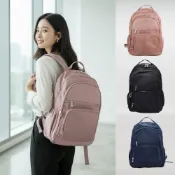 (店+)MIZZUE 拉鍊款商務尼龍大容量後背包 透氣減壓 出國必備 可套拉桿旅行箱 G806