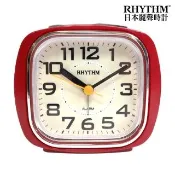 【RHYTHM 麗聲】官方直營 經典時尚漸進鬧鈴螢光面板鬧鐘(櫻桃紅)