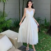 【AS 梨卡】女裝 削肩洋裝 修身洋裝(有內裡 有拉鍊)渡假洋裝 修身連身裙 顯瘦連衣裙 GA066