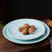 青色 盤子 陶瓷盤 陶瓷碗 陶瓷 花邊盤子 造型盤子 水果碗 沙拉碗 沙拉盤 花邊碗 魚盤 菜盤 陶瓷盤子 陶瓷盆