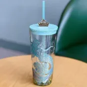 【桃園出貨】吸管杯大容量雙層帶蓋玻璃杯男女士高顏值桌面咖啡杯喝水杯防燙
