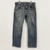 【DOKODEMO】Levi's 559 牛仔褲，拉鍊門襟，垂直褪色，靛藍色，W32 碼，古著