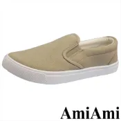 【AmiAmi】 隨興即穿slip-on無鞋帶懶人鞋帆布鞋 超好走休閒鞋｜莫蘭迪 FKL004
