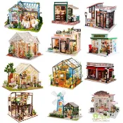 台中現貨【創彩】袖珍屋 diy小屋 模型屋 咖啡店 花店 蛋糕店  智趣屋 聖誕禮物 交換禮物 娃娃屋  迷你屋 禮品