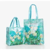 ♥藍底玫瑰花♥ 英倫名品 Harrods 大容量防水PVC購物袋 英倫風情 哈洛德 手提袋 便當袋書袋 手提包 單肩女包