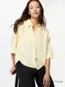 【UNIQLO】女裝 嫘縈開領上衣(七分袖) 482824