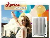 美國【Rowana】經典直條ABS鋁框旅行箱28吋-香檳銀色行李箱