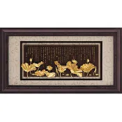 【盛景系列  蓮花心經】開運陶源 雅鑑鑫品 純金金箔畫 133x69cm--蓮花+心經+金箔+掛畫