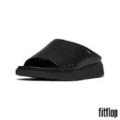 【FitFlop】GEN-FF 壓花設計皮革涼鞋-男(靚黑色)