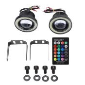 [商城] 車載30W RGB LED霧燈COB天使眼光環超亮燈帶遙控器(3.5“)