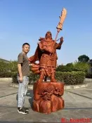 【小七嚴選】大型木雕關公擺件落地客廳公司供奉佛像手工雕刻根雕武財神關二爺