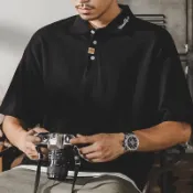 貓與鼠百貨店 美式常春藤夏季Polo衫男短袖t恤男士半袖ins潮牌2024男裝體恤