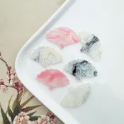 【夏沁DIY】現貨💕水墨扇子薔薇花🌟不含運費，滿百元出貨🌟壓克力單面配件吊飾吊墜手鍊耳環吊墜DIY吊飾鑰匙圈手工製作材料