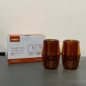 HARIO 雙層琥珀玻璃杯 咖啡杯 60ml 兩入組 DWC-2022 聞香杯 茶色 咖啡色『93咖啡』