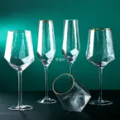 全球選品1館 生活百貨 紅酒杯套裝家用奢華白葡萄酒杯高顏值高腳杯水晶香檳杯子歐式