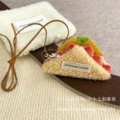 仿真蛋糕掛件 仿真吊飾🍀趣味可愛毛絨甜品屋項鏈掛件掛繩蛋糕櫻桃配飾甜美草莓掛脖飾品女 蛋糕鑰匙扣 包包吊飾