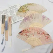 古風扇子漢服旗袍配飾摺疊扇子新中式摺扇女夏天便攜小扇子舞蹈扇