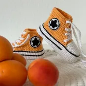嬰兒靴 Converse 鉤針編織男女通用鉤針嬰兒靴子鞋淋浴禮物新生兒